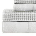 thumbnail image 3 of Porto 6 Piece Dual Tone Towel Set with Jacquard Grid Pattern The Urban Port, White, 3 of 6