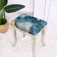 thumbnail image 6 of FOR U DESIGNS Blue Gold Marble Pattern Stool Covers Rectangle 2 Pieces Breathable Counter Bar Stools Cover Anti-Slip Vanity Chair Cover Stool Upholstered Protector Slipcover, 6 of 9