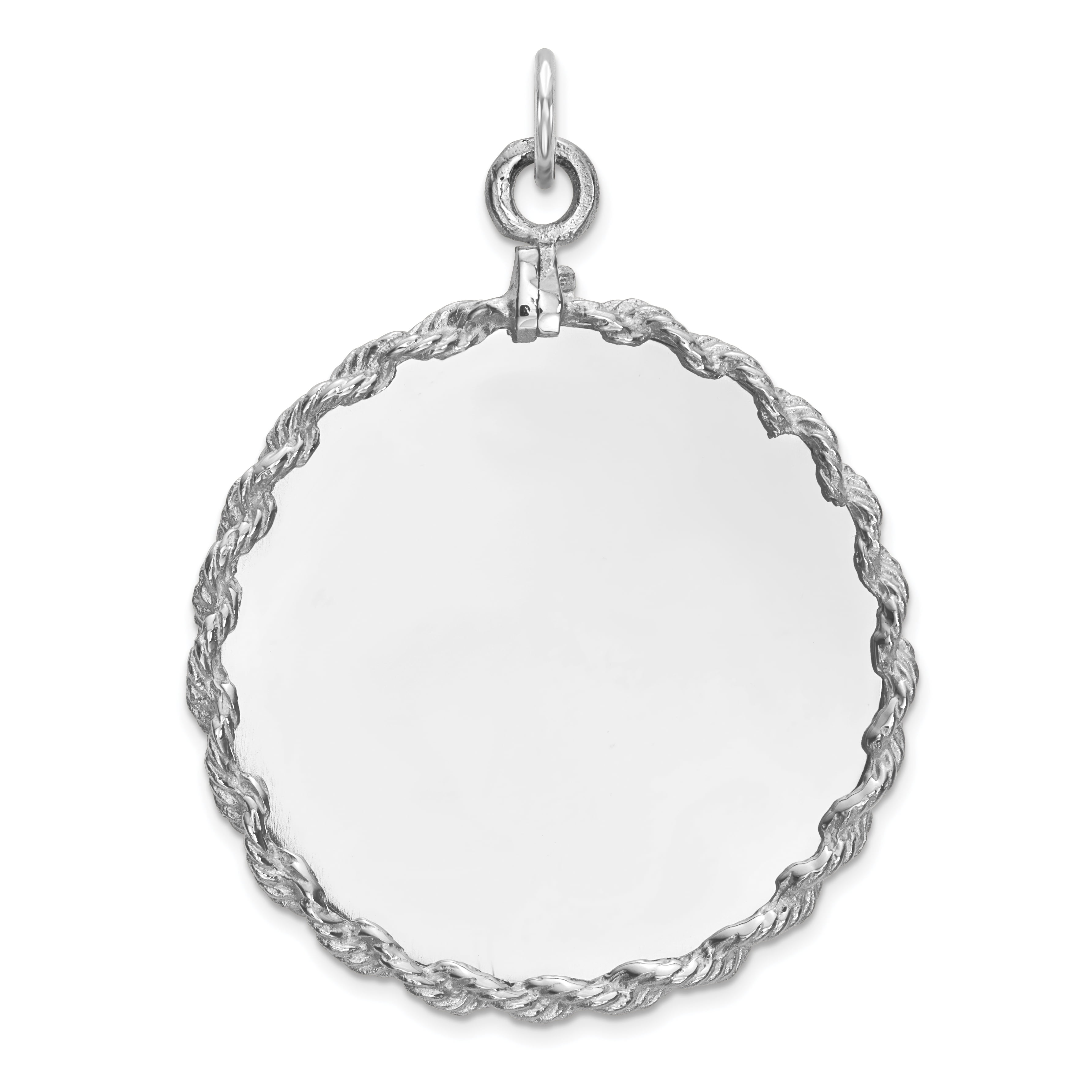 Sterling Silver Polished Flat back Engravable Engraveable Girl Disc Charm