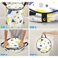 thumbnail image 4 of 50L Extra Large Popup Hamper Collapsible Laundry Basket With Zippered Lid 15.7x18.5in Yellow and Blue Triangles Dots, 4 of 7