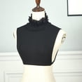 thumbnail image 5 of Kcodviy Women Solid Ruffle Detachable Blouse With False Collar Half Elastic Waist Shirt Collar Pan Half Blouse Undershirt Dickey Pan Dickey Half Shirts Embellished Tops for Women Turtleneck Women, 5 of 7