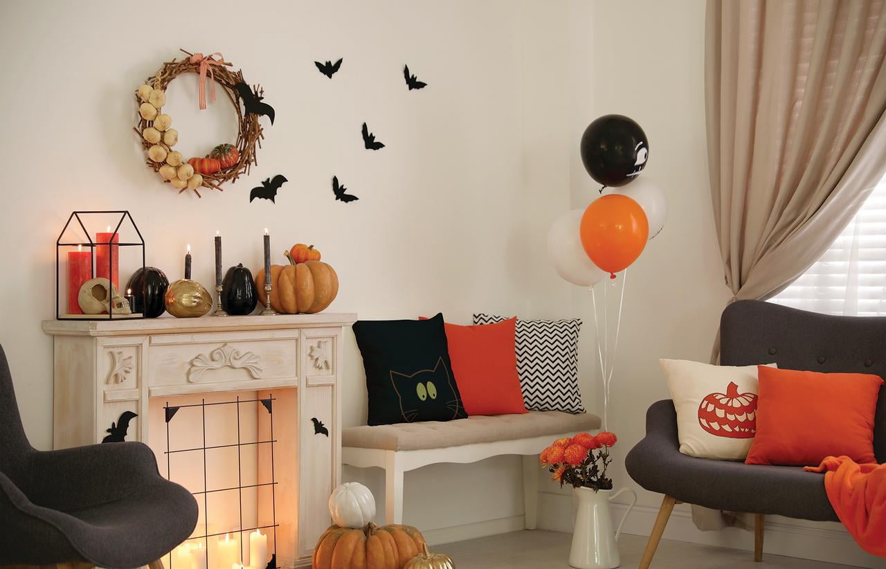 20" x 20" Simply Daisy Halloween Cat Eyes Polyester Accent Pillow, Black Qty 1