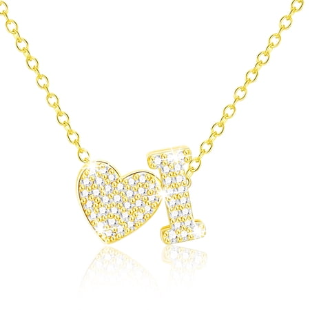 APSVO Graduation Birthday Gifts for 6 7 8 9 10 11 12 13 14 15 16 17 18 Year Old Age Girls Teen Teenage Tween Preteen Her Kids Ideas 18K Gold Plated Letter Initial I Necklaces for Girls