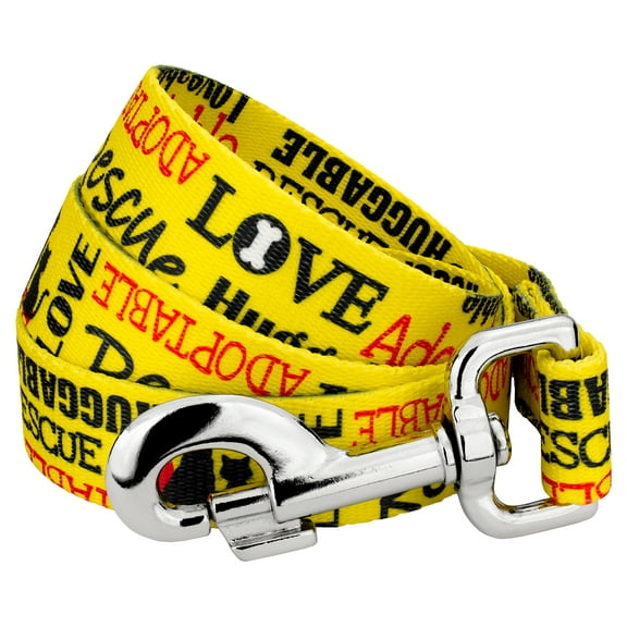 Country Brook Petz® 5/8 inch Yellow Loveable Rescue Dog Leash, 4 Foot