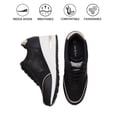 thumbnail image 2 of High Heeld Wedge Sneakers for Women - Ladies Hidden Sneakers Lace Up Shoes, Best Chioce for Casual and Daily Wear Black, 2 of 6