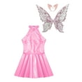 thumbnail image 5 of Zaldita Women's Halloween Fairy Costume Shiny Metallic Sleeveless Dress with Elf Ears And Butterfly Wings Pink XXL, 5 of 7