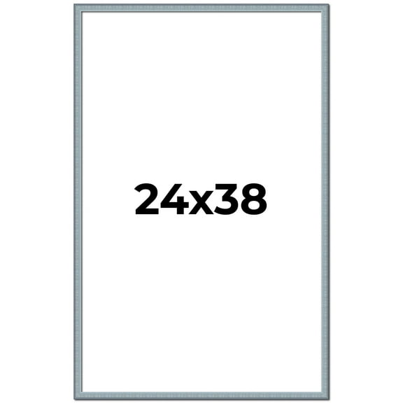 24x38 Frame Blue Scuffed Farm Board Solid Wood Picture Frame Width 0.75 Inches | Interior Depth 0.5