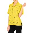 thumbnail image 2 of HAPPY BAY Women's Casual Blouses Shirt Solid Blouse Short Sleeve Button Up Dress Tops Tee Shirts Hawaiian Dresses for Women XXL plus-size Mustard_X501, 2 of 4