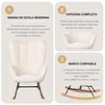 thumbnail image 4 of Mecedora Silla Sillón Reclinable Terciopelo Moderno Individual Blanco, 4 of 9