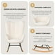 thumbnail image 4 of Mecedora Silla Sillón Reclinable Terciopelo Moderno Individual Blanco, 4 of 9