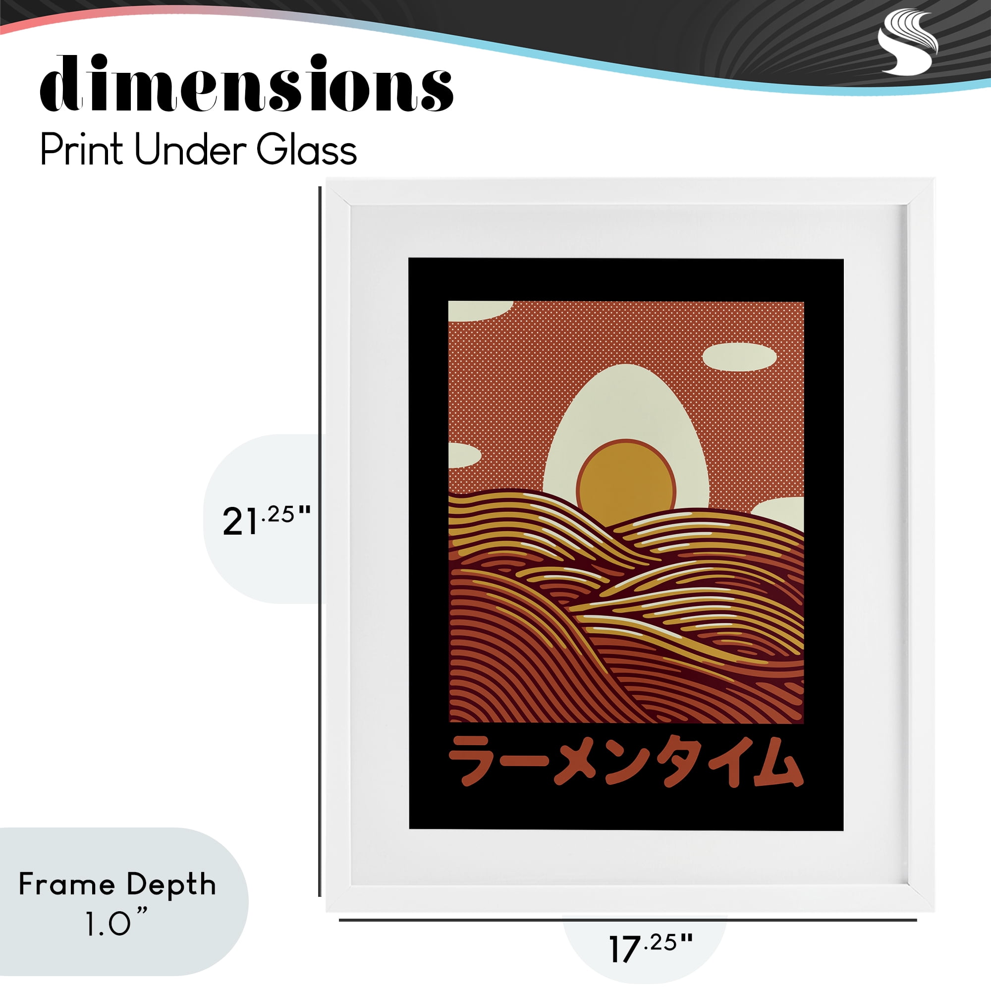 Stupell Industries Minimalist Egg & Ramen Sunset White Framed Print Under Glass, design by Tobe Fonseca
