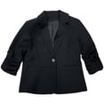 thumbnail image 6 of MORTTIC Plus Size Women's Single Button Blouse - Elegant Solid Color Long Sleeve Lapel Top for Office Wear Black，XXXL, 6 of 14