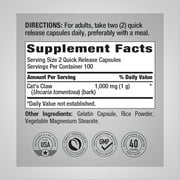 Cats Claw Capsules 1000mg | 200 Count for Men and Women | by Piping Rock