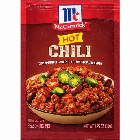 2 pack McCormick Hot Chili Seasoning Mix, 1.25 oz