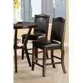 thumbnail image 3 of Classic Faux Leather Upholstery Chairs Set of 2, Counter Height Dining Chair with High Backrest, Footrest and Wooden Legs for Kitchen Dining Room Living Room, Dark Brown Finish, 3 of 8