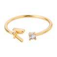 thumbnail image 3 of Kkkded Finger Ring Adjustable Electroplated Alphabet 26 - Letter Geometric Finger Ring - for Women, 3 of 7