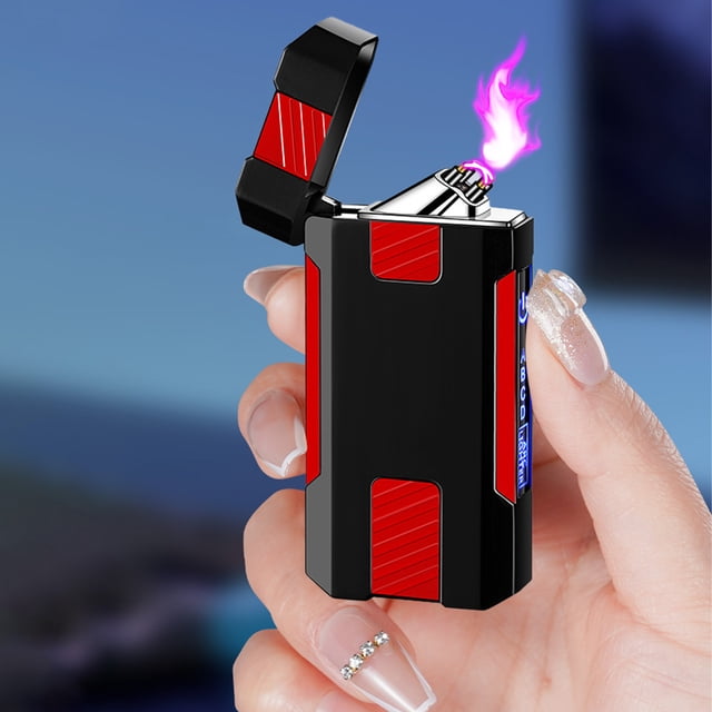 USB Rechargeable Windproof Lighter, Portable Electronic Lighter with Touchscreen Ignition, Outdoor & Camping Essential, Safe for Travel, Blue/Silver/Gray/Yellow Kitchen Gadgets