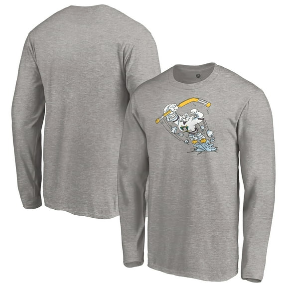 Men's Heather Gray Anaheim Ducks Special Edition Primary Logo Long Sleeve T-Shirt