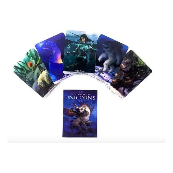 Tarot Oráculo de Unicornios | 34 Cartas de Adivinación Unicorns + Manual Digital | Lectura Intuitiva y Espiritual | Tamaño 14 x 7.5 cm
