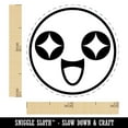 thumbnail image 2 of Kawaii Cute Starry Eye Excited Face Self-Inking Rubber Stamp Ink Stamper - Brown Ink - Mini 1/2 Inch, 2 of 7