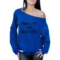 thumbnail image 1 of Awkward Styles Women's Mom Life Graphic Off Shoulder Tops Oversized Sweatshirt The Best Life, 1 of 4