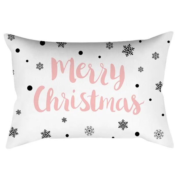 Funda de cojín navideña con patrón de copo de nieve de Papá Noel, funda de almohada decorativa para sofá, fundas de almohada de Año Nuevo 2024, 30x50cm