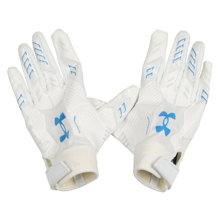 Under Armour Men's UA F9 Nitro Football Receiver Gloves Large White Blue