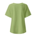 thumbnail image 3 of Gibobby Playera de Verano para Mujer Nueva camiseta algodón informal con estampado Retro literario y artístico elegante para mujer(Verde,G), 3 of 4