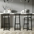 thumbnail image 2 of Dining Chairs Bar Stools Kitchen Island Bar Chairs Set of 3 Metal Counter Barstools with Backrest for Dining Pub Room (Black & White),Dining Room Seating, 2 of 19