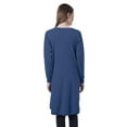thumbnail image 4 of Moomaya Cardigan Long en Coton à Manches Longues Hi-Lo pour Femmes, 4 of 7