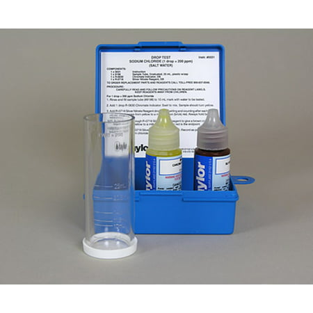 Taylor K-1766 Liquid Swimming Pool Spa Sodium Chloride Salt Water Drop Test Kit (2 (Best Test Kit For Saltwater Pool)