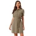 thumbnail image 1 of Vestido camisero Allegra K Safari Marrón S, 1 of 4