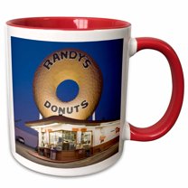 3drose, Usa, California, Inglewood. Randys Donuts, Dawn - Us05 Wbi0514 - Walter Bibikow, 11oz Two-tone Red Mug