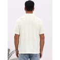 thumbnail image 3 of DARING DIVA Men's Camp Collar Button Down Short Sleeve Distressed Ripped Shirts 3XL Beige, 3 of 7