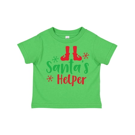 

Inktastic Santa s Helper Elf Shoes Christmas - Red Green Gift Toddler Boy or Toddler Girl T-Shirt