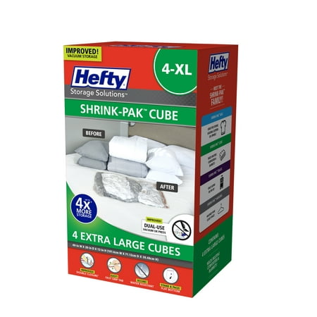 Hefty SHRINK-PAK 4 XL Vacuum Storage Cubes