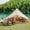 Beige + oxford fabric, variant on 4 Season Bell Tent 13.1FT, Beige Waterproof Glamping Yurt Tent with Stove Jack, Fits 8 People, Oxford Fabric, Roll-Up Walls, for Family Camping & Outdoor Parties