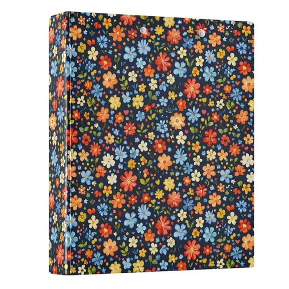 Three Ring Binder Miniature Flower 1.5 Inch Round Binder D-Rings for Office Supplies and More
