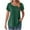 Green, variant on HAiming Womens Short Sleeve Round Neck Shirts Solid Color Casual Tunic Tops Summer Fashion Pleated Loose Tees Blouses