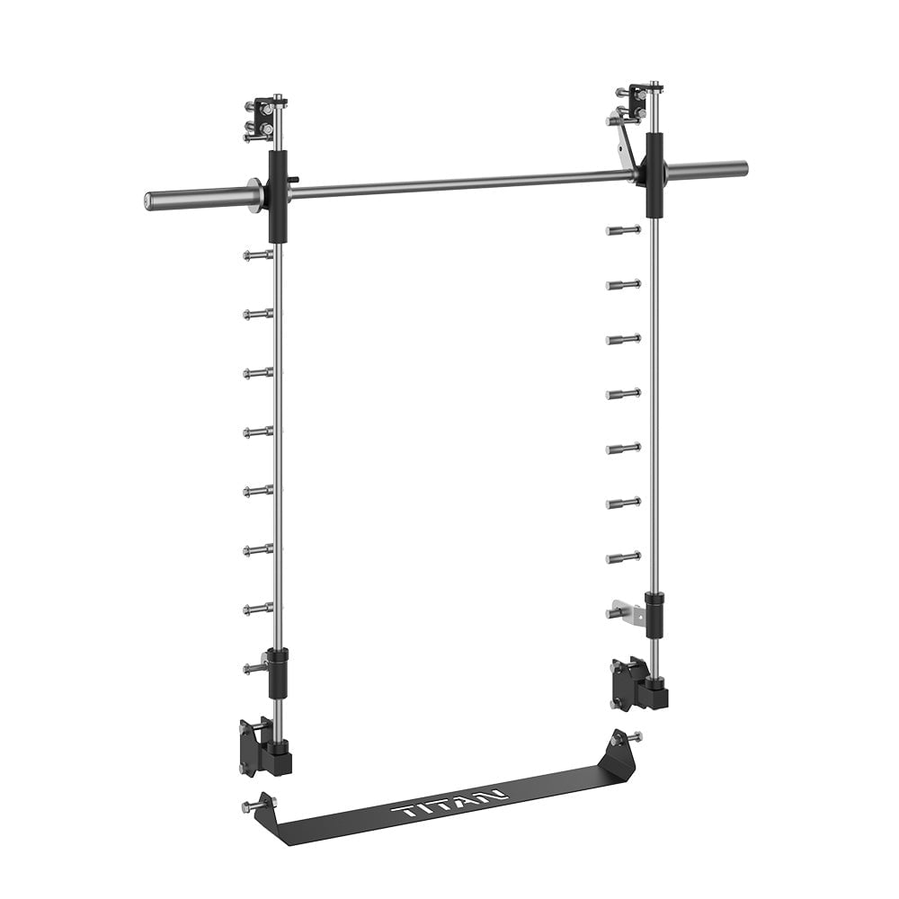 Titan Fitness T-3 Series Half Rack, Squat Rack for Home Gym, Space Saving Power  Rack with Westside Hole Spacing, Pull Up Bar, J-Hooks, and Weight Plate  Holders, 1000 LB Capacity - Walmart.com, image size:1000x1000