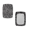 thumbnail image 3 of FOR U DESIGNS Zebra Grey Pattern Stool Covers Rectangle 2 pcs Stretch Saddle Bar Stool Slipcover Anti-Dust Bench Seat Protector Vanity Stool Cover for Kitchen Counter, 3 of 9