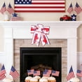thumbnail image 3 of Junepar Red White Blue Patriotic Decorative Bow 250 Year Anniversary 4th of July Star Stripe Bow Patriotic Wreath Bow for Front Door Porch Wreath & Outdoor Decor, 3 of 4