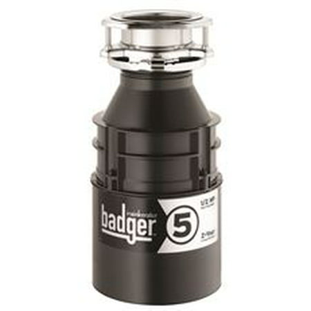 In-Sink-Erator Badger 5 Garbage Disposal With Power Cord, 1/2