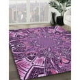 thumbnail image 3 of Ahgly Company Machine Washable Indoor Square Transitional Violet Purple Area Rugs, 6' Square, 3 of 7