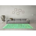 thumbnail image 3 of Ahgly Company Indoor Square Abstract Turquoise Blue Modern Area Rugs, 5' Square, 3 of 4