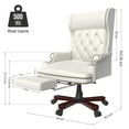 thumbnail image 7 of DeeHome 330LBS Executive Office Chair with Footstool, Ergonomic Design High Back Reclining Comfortable Desk Chair - White, 7 of 7