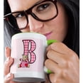 thumbnail image 2 of 3drose, B Is for Bear in Pink for Girls Baby and Kids Monogram B in Gingham Prints, 15oz Two-tone Green Mug, 2 of 6