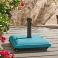 thumbnail image 7 of Larry Outdoor Concrete Square 80lb Umbrella Base with Steel Umbrella Holder, Teal, 7 of 7