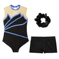 thumbnail image 3 of Alvivi Kids Girls Sport Dance Outfits Sparkly Ballet Dance Leotard with Athletic Shorts Activewear Royal Blue 12, 3 of 7