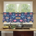 thumbnail image 4 of Yayeee Kitchen Curtains Tier Set of 2 Light Filtering 57"x24" Over Sink Window Panels, Pink Jellyfish, 4 of 7